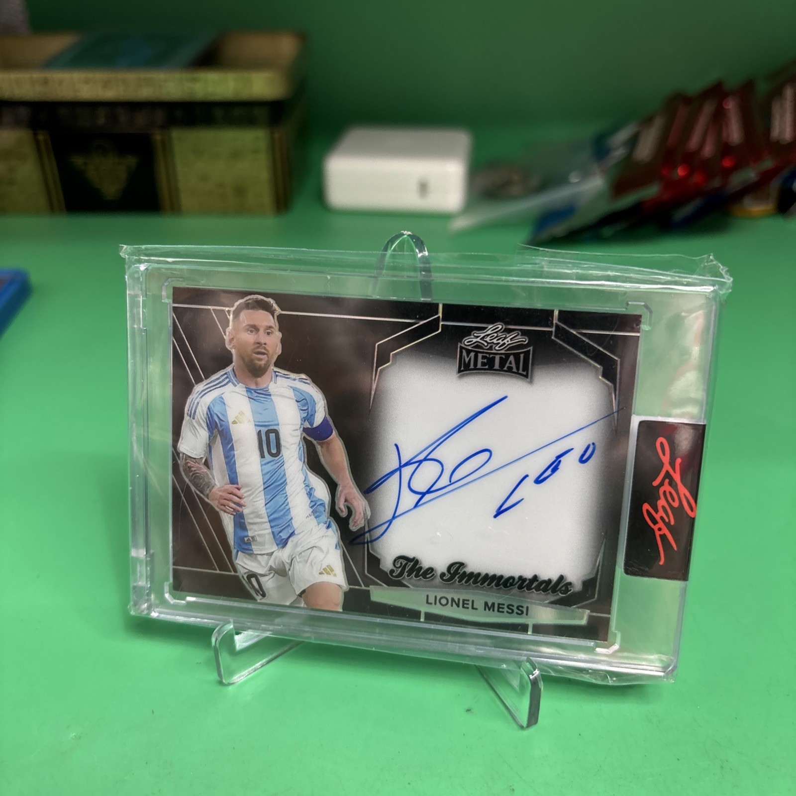 Lionel Leo Messi Leaf Metal Immortals Auto Autograph On Card 63/100