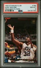 1993 STADIUM CLUB FREQUENT FLYERS #186 KARL MALONE PSA 8