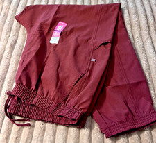WOMEN'S SCRUBSTAR HEATHER DARK CHERRY MEDICAL SCRUB DRAWSTRING JOGGERS-2XL-NWT