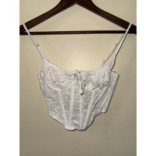Urban Outfitters Out From Under White Eyelet Lace Corset Bustier Top Small S