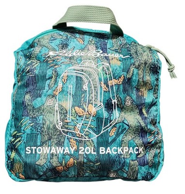 Eddie Bauer Stowaway 20L Backpack - Teal Bigfoot Sasquatch Camping