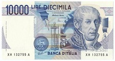 10000 LIRE B. D'ITALIA ALESSANDRO VOLTA SERIE SOSTITUTIVA XH 21/12/1999 FDS-/FDS