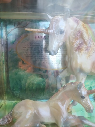 Breyer Horse #3364 Alida and Elidor Pearl Unicorn Marabella Mare Ashley Foal ‘97 - Picture 12 of 12