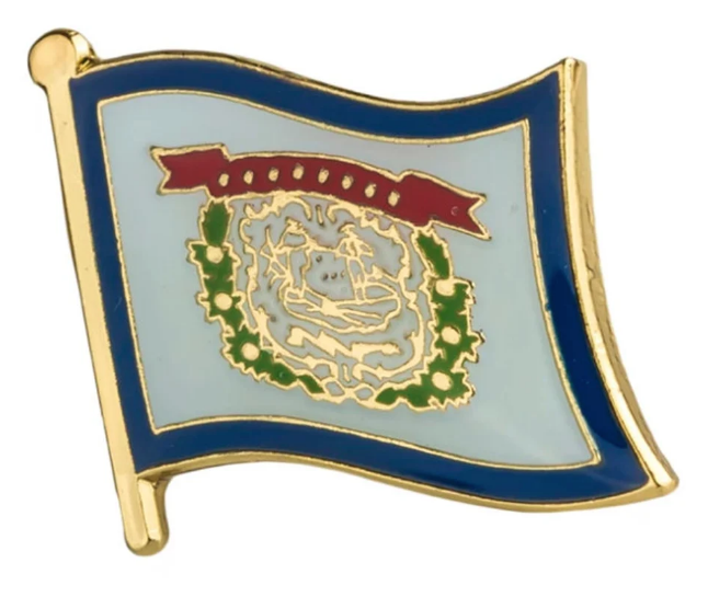 WEST VIRGINIA WV STATE USA United States America US Metal Flag Lapel Pin Badge