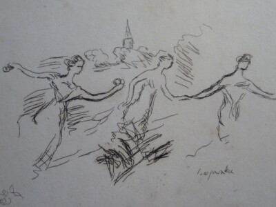 Pierre LAPRADE (Narbonne 1875-1931) ORIGINAL STARKE WASSERGRAVUR FRAUEN LANDS...