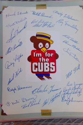Vintage 1940s Chicago Cubs Baseball Team Sticker and Autographs | eBay