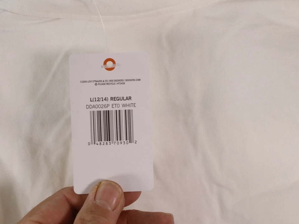 Dockers Approved School Wear White Girl's Tops L 12/14 Foto 4 de 4