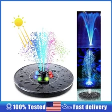 Solar Powered Fountain Water Pump Night Floating Garden Bird Bath Kit w/ 6 LED