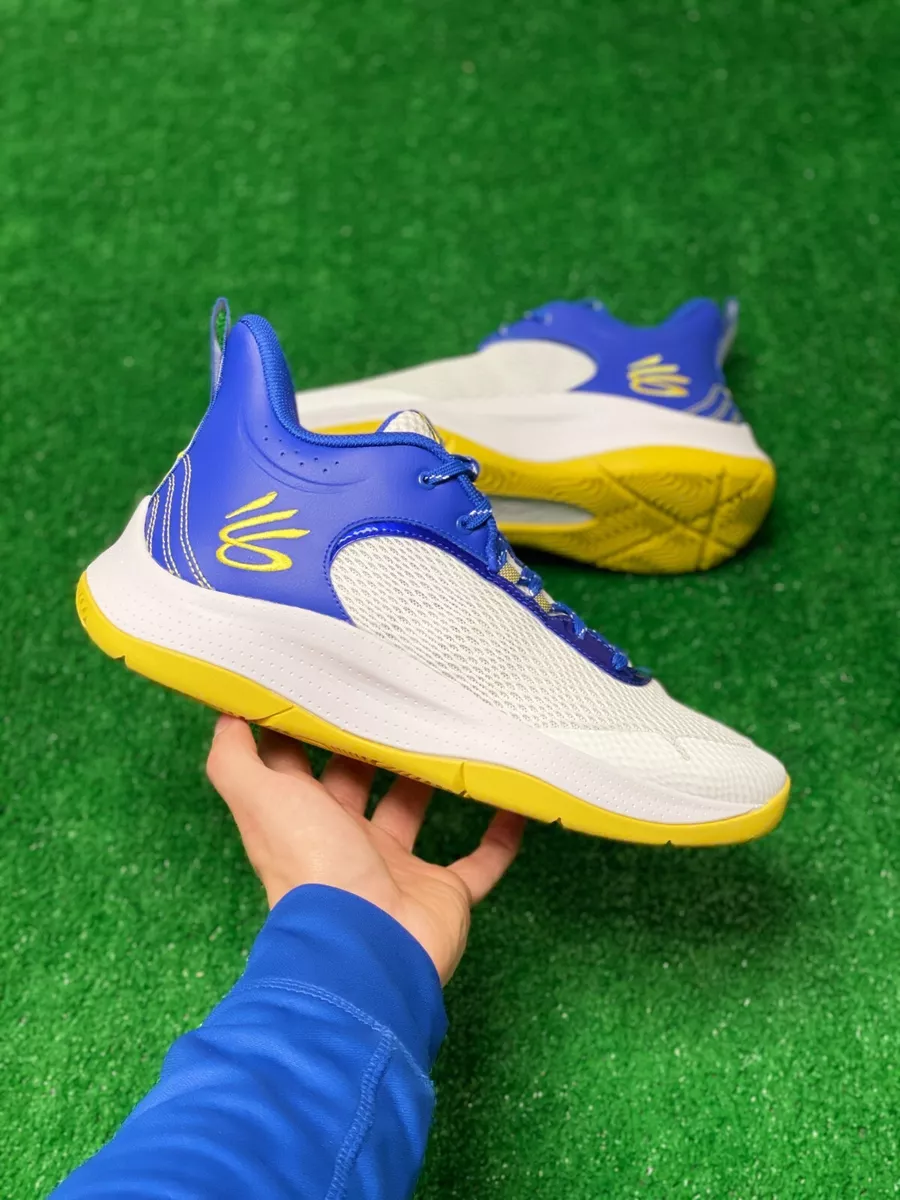 Under Armour Curry 3Z6 Mens Basketball Shoes White Blue 3025090
