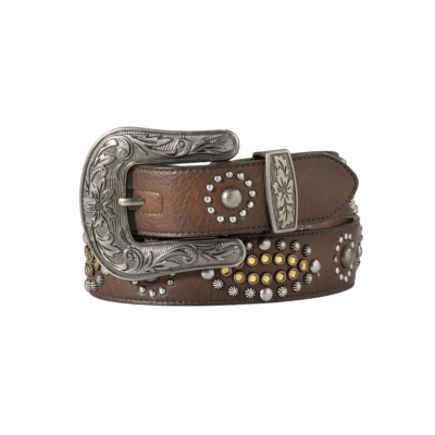Nocona Ladies Western Studded Brown Leather Belt N320000302  display picture 1