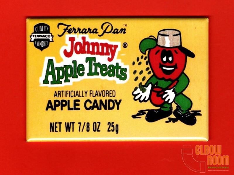 Vintage Johnny Apple Treats candy box art 2x3