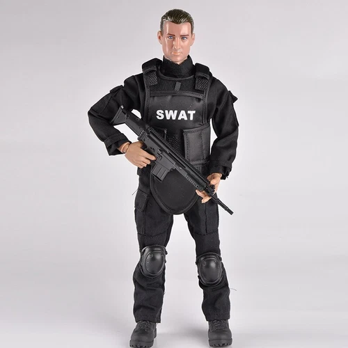1/6 Soldier Action Figure 12" SWAT Black Uniform Model Military Army Suit Toys - Picture 2 of 10