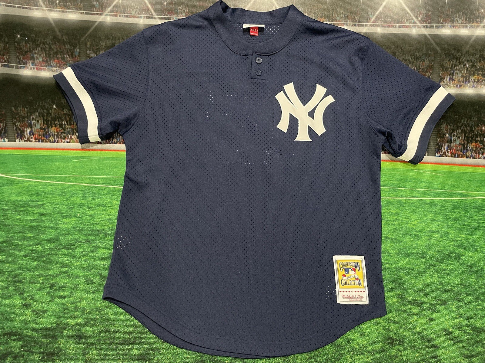 New York Yankees Roger Clemens #12 Mitchell & Ness Jersey Sz Large Preowned