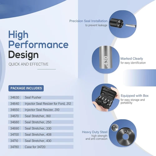 34720 Injector Seal Installer Kit Fit for Many Ford GM & Subaru Engines (8PCS) - Bild 5 von 10