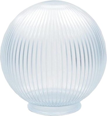 KastLite 6'' Prismatic Clear Acrylic Lamp Post Globe | 3.14'' Fitter Neck
