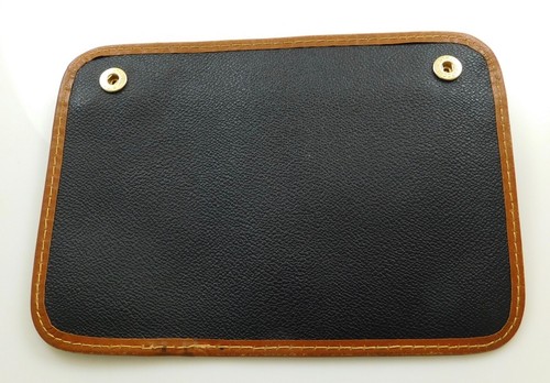 VINTAGE TRUSSARDI Black Leather Attachable Small Flat Zip Travel Purse Clutch - Picture 2 of 3