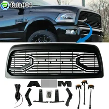 Grill For RAM 2500/3500 2013-2018 Front Grille w/LEDs Big Horn Style Matte Black