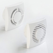 Ø 100 Flach Ventilator Einbautiefe nur 50 mm Badlüfter Timer Feuchtesensor Slim