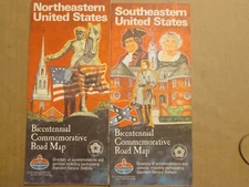 2 Standard Oil  Road Maps of Northeastern & Southeastern United States 1976