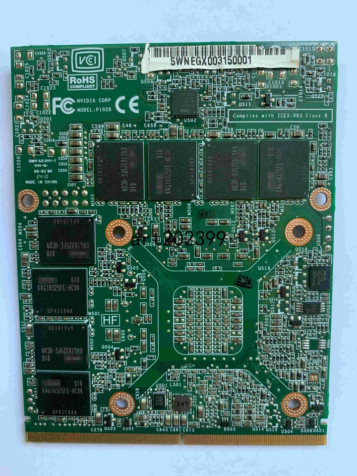 GeForce GTX480M DDR5 2GB MXM 3.0 Video Card For Clevo W86cu W860cu W860tu M860tu - Image 2 of 2