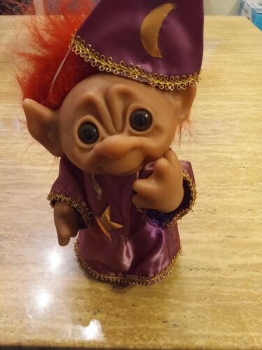 ❤️ 1977 DAM Magician Troll 9" Doll Rare Norfin Red Hair Denmark Ace Tico Russ - Picture 4 of 17