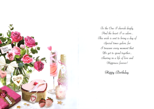 ONE I LOVE BIRTHDAY CARD ~ QUALITY CARD ~ LOVELY VERSE BY JONNY JAVELIN UK - 第 2/2 張圖片