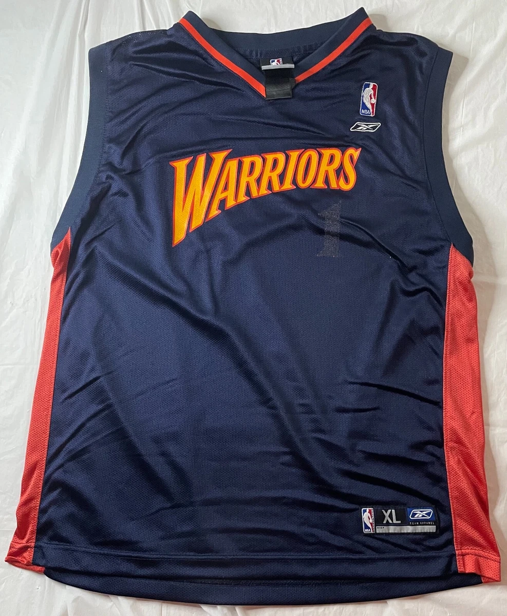 Vtg Reebok Golden State Warriors #1 Faded Custom Jersey Youth XL READ*