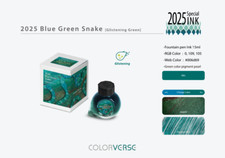 Colorverse 2025 Special Series Bottled Ink in Blue Green Snake Glistening Green