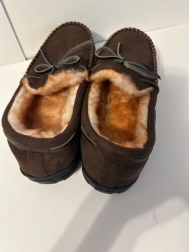 MOCCASIN STYLE SLIPPERS MENS SIZE 8 BROWN - Picture 4 of 12