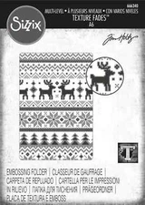 Tim Holtz Sizzix "HOLIDAY KNIT" Texture Fades Multi-Level Embossing Folder 2023