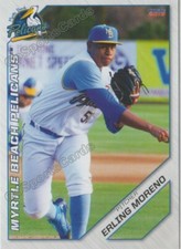 2019 Myrtle Beach Pelicans Erling Moreno RC Rookie Chicago Cubs
