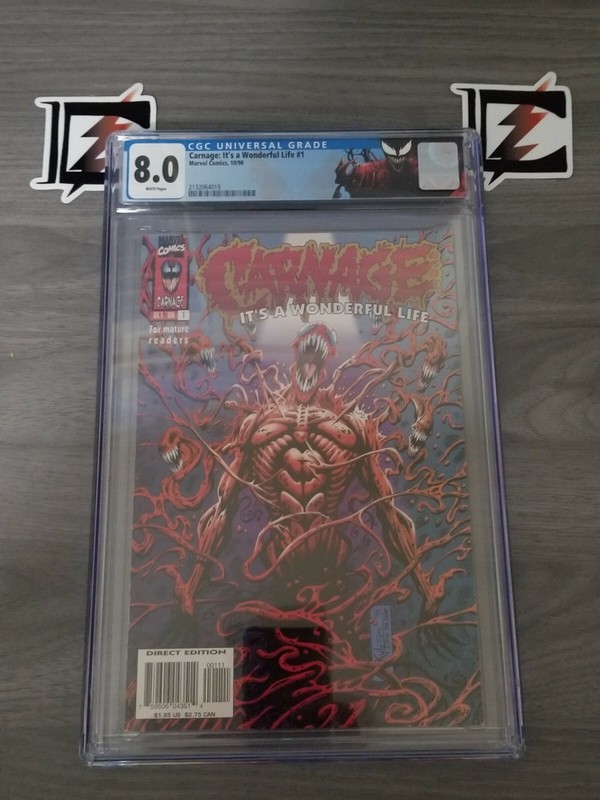Carnage Its a Wonderful Life #1! CGC 8.0!! Carnage label!! Key Carnage book!