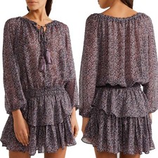 LOVESHACKFANCY Women's Floral Silk Popover Dress Size S