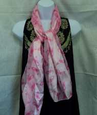 Unbranded Pink Ribbon Breast Cancer Awareness Silk Feel Scarf Belt Headwrap