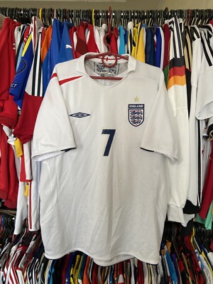 ENGLAND 2006 2008 HOME SHIRT JERSEY UMBRO sz XL MEN WHITE #7