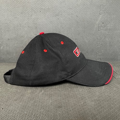 GMC Hat Cap Black Red Trim Letters Hook Loop Tall One Size - Picture 4 of 8