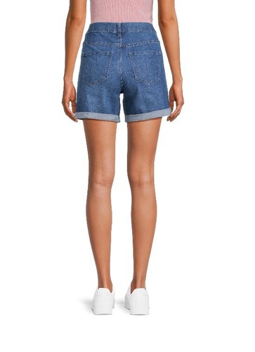 Time and Tru Women's sz XL Denim shorts Cuffed Hem 5 Pocket Pull-Up Med Wash New - Picture 4 of 8