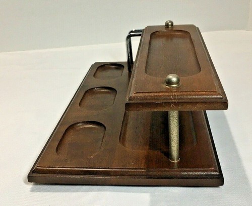Vintage Men Wood Dresser Valet, Desk Organizer, Watch, Coin Caddy - Picture 4 of 12