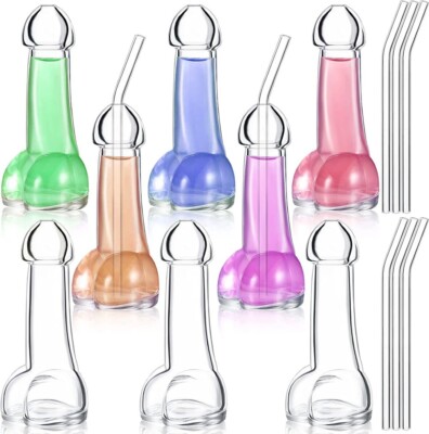 2x Funny Party Creative Genital Dick Penis Cocktail Glass Cup Bottle  Decorate | eBay