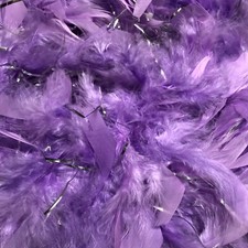 Feather Boa Purple with Silver Accents 4.5 ft