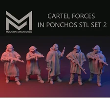Ultra Modern Miniatures Cartel Criminals Rebels in Ponchos Spectre Ops Zona Alfa