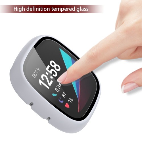 Screen Protector Case For Fitbit Versa 3 /Sense Full Cover Bumper Tempered Glass - 第 2/20 張圖片