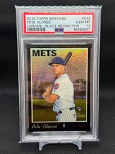 2019 TOPPS HERITAGE CHROME BLACK REFRACTOR PETE ALONSO 09/69 GEM MT 10