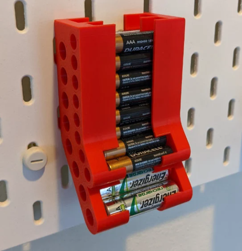 AA AAA Battery Dispenser for Ikea Skadis | Pegboard Battery Holder | Pegboards - Picture 7 of 10