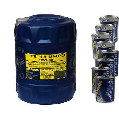 20L Motoröl MANNOL TS-14 UHPD 15W-40/SN 4xMotor Doctor+Motor Flush