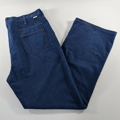Wrangler, Vintage 1970s Wrangler Regular Fit Boot Blue Jeans 1J115MW Mens Size 38x32