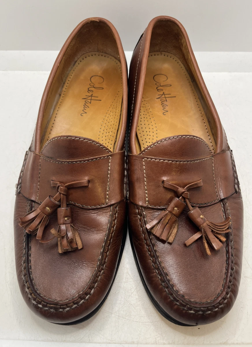 Cole Haan C02995 Men s Pinch Tassel Saddle Tan Loafers Size 10 D