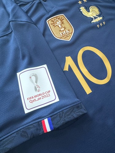 2022 France Home Jersey #10 Mbappe 2XL Nike World Cup Final Match Patches kit - Picture 13 of 20