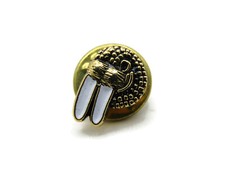 Abstract Animal Snake Head & White Teeth Pin Gold Tone