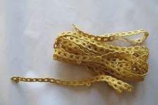 #2218 Gold Trim Fringe Wave Chain Embroidery Applique Patch/yardUnbranded